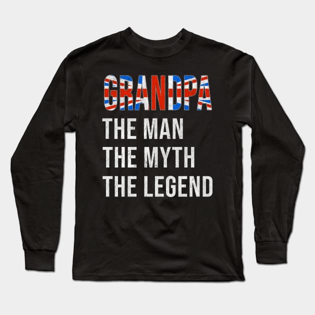 Grand Father British Grandpa The Man The Myth The Legend - Gift for British Dad With Roots From  Great Britain Long Sleeve T-Shirt by Country Flags